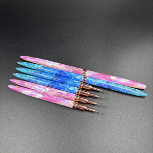 Gold Metal Handle Silicone Dotting Nail Brush Set Kolinsky Nylon Hair UV Gel Liner Painting Tools Custom Logo - Product Image 6