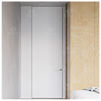 Porte invisible au design minimaliste, dernier cri, en bois, design moderne, intérieur de maison, cadre en aluminium, porte Murphy