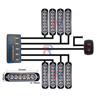 Kit de rétrofit de feux de jour à 6 LED pour calandre avant de voiture, 8 pièces, 48 LED DRL, clignotants, 16 modes stroboscopiques, fonction mémoire