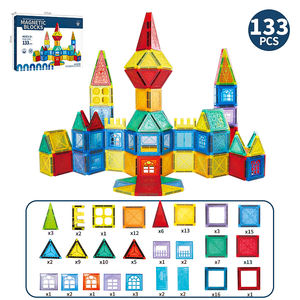 Yüksek kalite 133 adet manyetik bloklar takım toptan çocuklar öğrenme eğitici oyuncaklar 3D bulmacalar oyunları plastikten yapılmış - Product Image 2