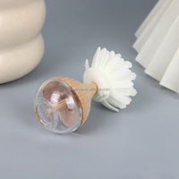 Diffuseur de voiture en verre transparent de 6 ml avec bâtonnets en rotin, sérigraphié, anti-fuite, pour huiles essentielles, désodorisant d'air en bois