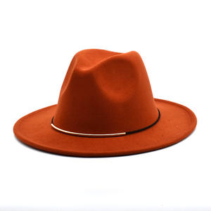 Sombreros Fedora de ala ancha clásicos para hombre, sombrero de baile de vaquero de <span class=keywords><strong>Jazz</strong></span> Vintage de fieltro de lana de alta calidad, gorras superiores - Product Image 5