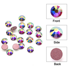สติกเกอร์คริสตัลติดเล็บแบบแบนติดด้านหลัง,พลอยเทียมสำหรับตกแต่งเล็บศิลปะ3D - Product Image 5
