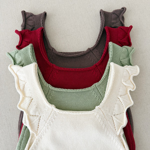 Conjunto de Ropa para Bebé Niña, Primavera-Otoño 2026, Estilo Dulce, Color Sólido, Suave y de Calidad - Product Image 3