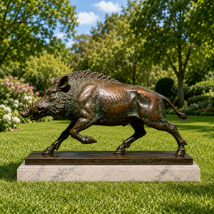 Bronze-Wildschwein-Skulptur, Feingussverfahren, Tierstatue, Lebensgroß, Geeignet für Luxuswohnungen und Städtische Außenparks - Product Image 3