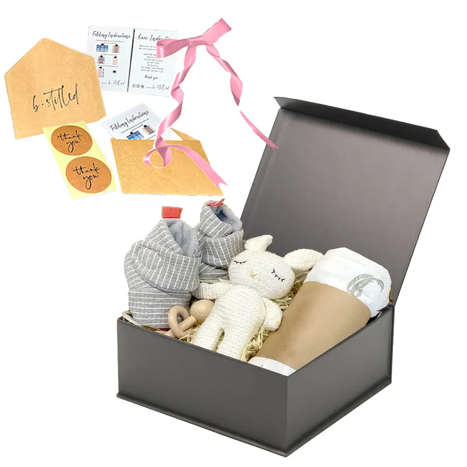 Coffret cadeau de vêtements pour bébés de luxe personnalisé vente en gros d'usine