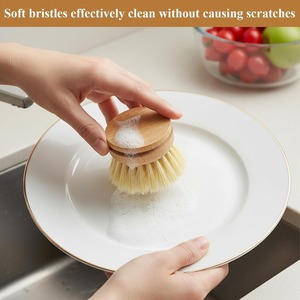 Replacement Brush Heads for Eco Dish Brush interchangeable Soft Bristle Refills Natural Dish Scrubbers for <b>Kitchen</b> - Product Image 3