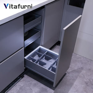 Vitafurni, directo de fábrica, armarios de cocina modernos, organizador de fregadero de almacenamiento de cierre suave de aleación de aluminio, organizador de armario - Product Image 4