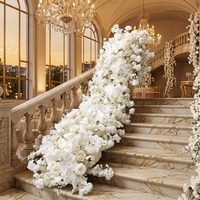 Guirlande de fleurs artificielles en soie ML Modern de 3,4 m de long, roses, hortensias, fleurs de cerisier et orchidées, grande taille, pour la décoration de table de mariage