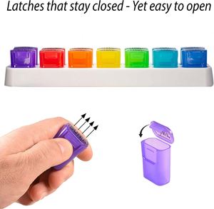 Mini Organizador de Pastillas, Estuche de Medicamentos de Bolsillo con 2 Compartimentos para Pastillas Diarias, Vitaminas, Multicolor - Product Image 4