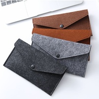 Logo personnalisé pas cher élégant petit feutre portefeuille porte-monnaie sac avec bouton pression housse de téléphone pour samsung s24 23