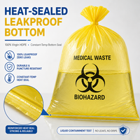 Sacs à déchets médicaux 100% HDPE vierge, sacs poubelles pour risques biologiques, impression personnalisée pour usage hospitalier