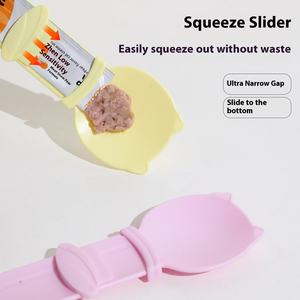 Ramah lingkungan pola padat bulat berbentuk sendok makan pencet kucing Strip mangkuk pengumpan perangkat makanan ringan yang dibuat plastik - Product Image 5