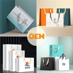 Sacs d'emballage alimentaire en papier d'art en gros avec poignées plates, impression numérique, logo personnalisé, style de luxe, options OEM - Product Image 2