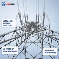 Tour de transmission électrique galvanisée à chaud JH-power Line Tower, pour distribution d'énergie extérieure, 550KV 630A/200A, 6 prises, IP54