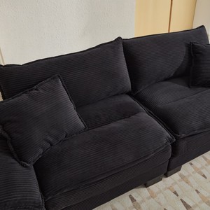 Sofá Cama Loveseat Moderno de Corduroy con Asientos Profundos, Convertible, con Cojines Tapizados para Sala de Estar, Dormitorio, Hotel, Villa - Product Image 5