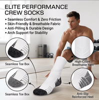 Chaussettes de sport respirantes sans couture personnalisées, chaussettes athlétiques antidérapantes confortables pour hommes