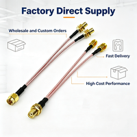Câble coaxial d'extension Y Splitter Combiner Pigtail Jumper RF SMA Femelle vers Double SMA Mâle RG316 15cm 50 Ohm pour Routeur WiFi 4G 5G