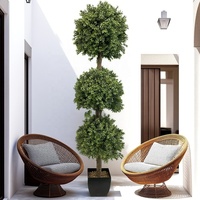 Plante Artificielle Spirale d'Extérieur Résistante en Soie Artificielle : Olivier, Ficus, Pin, Bonsaï, Cèdre, Buis pour Décoration