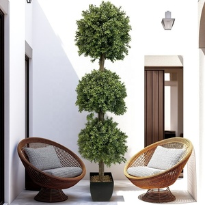 Planta Artificial Resistente para Exteriores, Decoración de Árbol de Olivo de Seda Artificial, Bonsái de Pino Falso, <span class=keywords><strong>Cedro</strong></span>, Boj en Espiral - Product Image 4