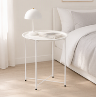 Table d'appoint nordique simple pour salon, design moderne, plateau amovible, table de chevet, table basse ronde en métal pour chambre à coucher