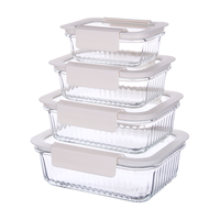 Ensemble de contenants alimentaires en verre professionnels de qualité supérieure, récipients en verre avec couvercle pour la cuisine