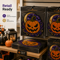 Lot de patchs brodés personnalisés en chenille et sequins, motif citrouille d'Halloween, pour vestes, sacs fourre-tout, chapeaux – Cadeau événementiel saisonnier en gros