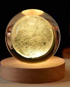 Bola de cristal de arte <span class=keywords><strong>3D</strong></span> de 8cm, lámpara de noche Solar, Luna, Galaxia, Saturno, esfera, bola de cristal, luces nocturnas, decoración del hogar, lámpara de Luna de Saturno - Product Image 4