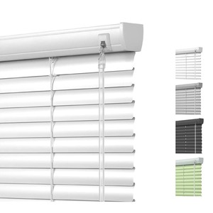 Factory Direct Smart Wood Blinds Cordless Classic Faux Wooden Venetian Blinds for <strong>Windows</strong> Modern Design Electric Format Built-In - Product Image 4