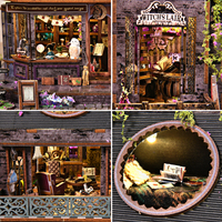 Kit de construction de maison miniature en bois 3D Magic Castle Book Nook avec lumière LED, décoration de bibliothèque, cadeaux