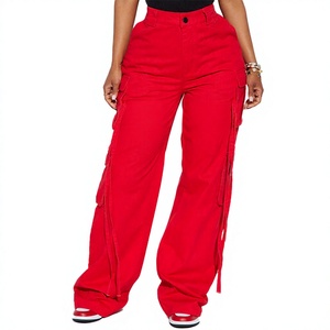 Women Regular Fit Casual Cargo Canvas Plain Dyed Quick Dry Breathable High Quality Full Length Jogger Loose Trouser Trendy - Product Image 1