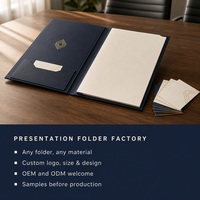 Porte-documents de présentation personnalisé avec logo et emplacement pour cartes de visite pour kit de vente en gros