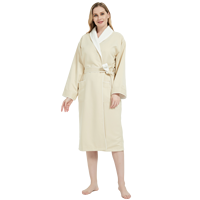 Peignoir double couche pour adulte en gros, extérieur en gabardine et doublure en polaire cristalline, peignoir chaud d'hiver, logo personnalisé OEM ODM