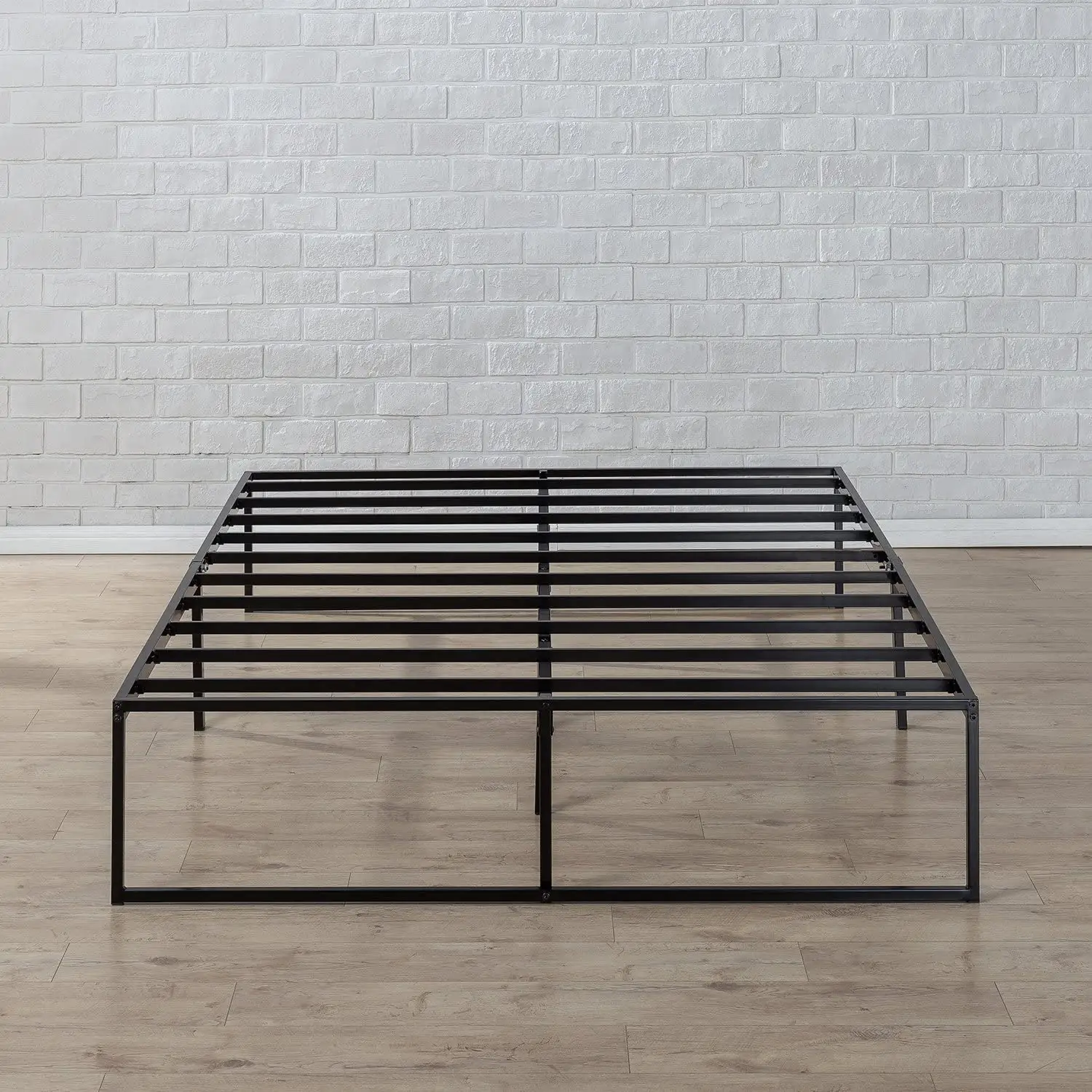 New Design Easy Assembly 16 Inch Queen Bed Frame No Box Spring Needed Black Heavy Duty Metal TWIN Queen Platform Bed Frame