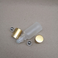 Botellas de Vidrio Esmerilado Blanco de 5ml, 10ml y 15ml, Recargables, con Rodillo, para Aceites Esenciales y Cuidado de la Piel DIY