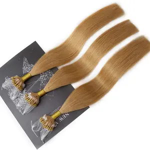 100% Trinh Nữ Lớp Biểu Bì Phù Hợp <span class=keywords><strong>Micro</strong></span> Vòng Vòng Vòng Phần Mở Rộng Tóc Đôi Rút Ra <span class=keywords><strong>Nano</strong></span> Tip Liên Kết Nga Tóc Con Người - Product Image 1
