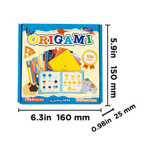 Kit de papier <span class=keywords><strong>origami</strong></span> pour enfants, ensemble de bricolage pour animaux 3D faits à la main avec instructions en anglais, papier pliable coloré et créatif - Product Image 5