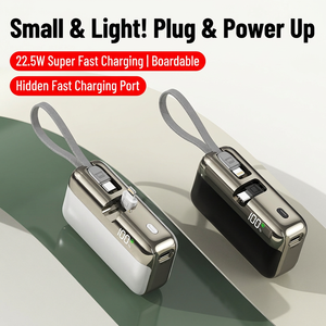 พาวเวอร์แบงค์พกพาขนาดกะทัดรัด 10000mAh พร้อมสาย USB-C และหน้าจอแสดงผลดิจิตอล สำหรับใช้งานกลางแจ้งและในบ้าน - Product Image 3
