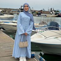 Vente en Gros 2026 Ensemble Abaya Musulmane Pudique Deux Pièces : Abaya Extérieure et Robe Intérieure Vêtements pour Femmes Tenue Décontractée Musulmane de l'Aïd
