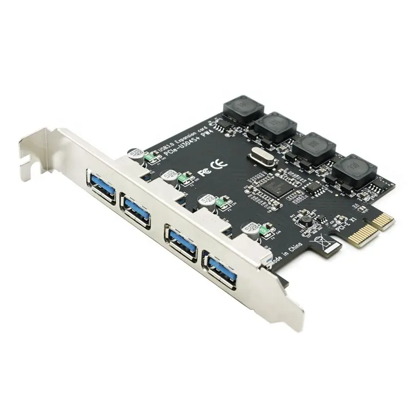 PCI Express 4 USB 3.0 Card PCI-e to External 4-Port USB3.0 Convertor pcie No external Power Supply