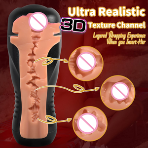 2 In 1 Mannelijke Masturbator Cup Realistische Vagina Pocket Pussy Penis Training Masturbator Mannelijke Stroker Volwassen Seksspeeltjes Voor Mannen - Product Image 3