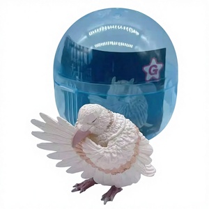 YELL Juguetes de cápsula de PVC, Huevo sorpresa, Pájaro pequeño, Búho blanqueador, Grulla de corona roja, Adorno interesante, Japón - Product Image 1