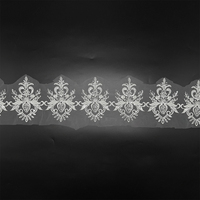 GCW-JY29-JT50296ZAP Bordure en dentelle ornée de paillettes blanches pour robe de mariée
