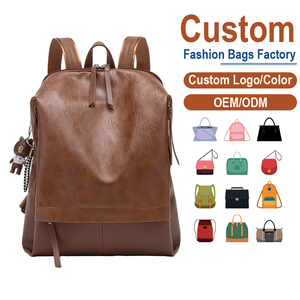 High Quality Leather <b>Backpack</b> Women Professional Office Shoulder Bag with Multiple Pockets - Product Image 1