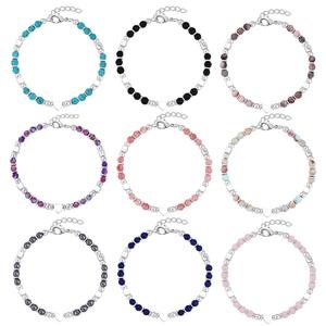 Best-Selling Bohemian Natural Purple Crystal <strong>Beaded</strong> Bracelet for Women Black Gallstone Heart-shaped Bead Brace for Gift Europe - Product Image 6