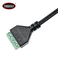 Conector de Audio de 2 RCA, 4 Pines/Vías, Macho y Hembra, Terminales de Tornillo, Latón Chapado en Oro, Sin Soldadura, 26-14AWG, 12V/DC, Negro/Verde