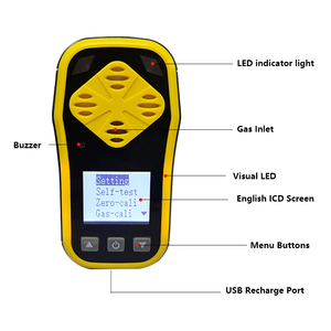 <span class=keywords><strong>Detector</strong></span> de Gás Pessoal Portátil 4 em 1 BT-CAHG300-4 IP66 Multigás H2S CO O2 Gases Tóxicos e Inflamáveis com Alarme Sonoro e Visual - Product Image 2