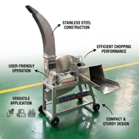 Broyeur de paille agricole 2000 kg/h en acier inoxydable, concasseur de tiges de maïs, processeur d'aliments pour animaux