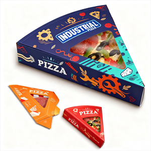Emballage pour tranche de pizza individuelle à deux niveaux en forme de <span class=keywords><strong>triangle</strong></span> de 9 pouces, boîte à tranche de pizza individuelle en papier artisanal personnalisée - Product Image 4