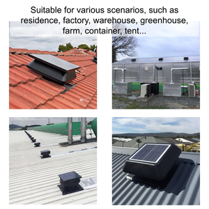 Ventilateur de ventilation solaire hybride 50W pour grenier, <span class=keywords><strong>extracteur</strong></span> de chaleur HVAC pour toit, souffleur <span class=keywords><strong>d</strong></span>'<span class=keywords><strong>air</strong></span>, ventilateur <span class=keywords><strong>d</strong></span>'évacuation pour toit avec panneau solaire - Product Image 5